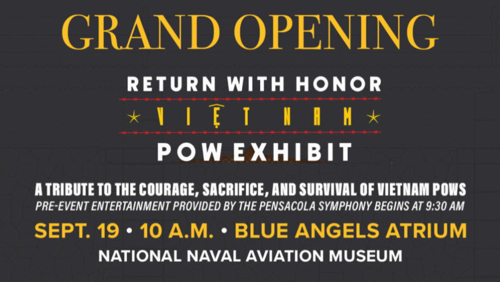 Grand opening information for the Vietnam POW exhibit at NNAM