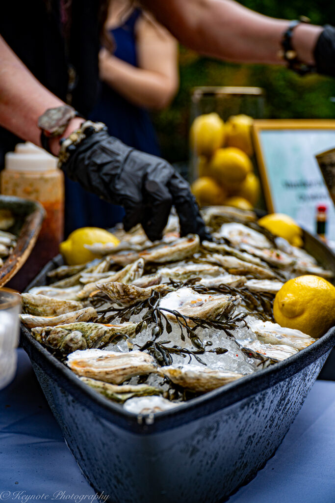 oysters on ice being at the Fork Cancer Gala