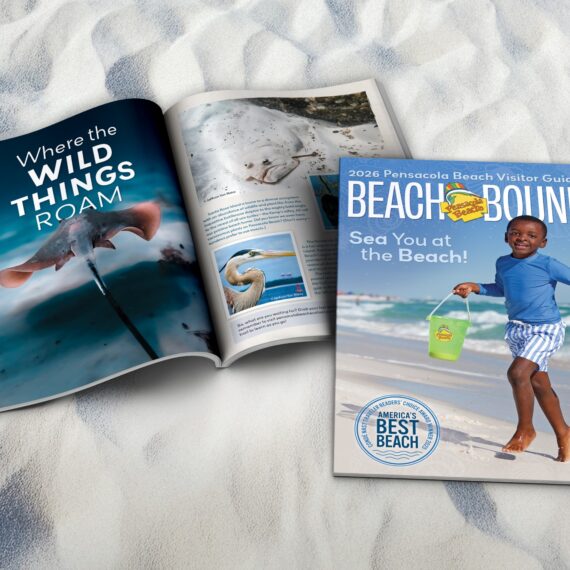 Mock up of the 2026 Pensacola Beach Guide.