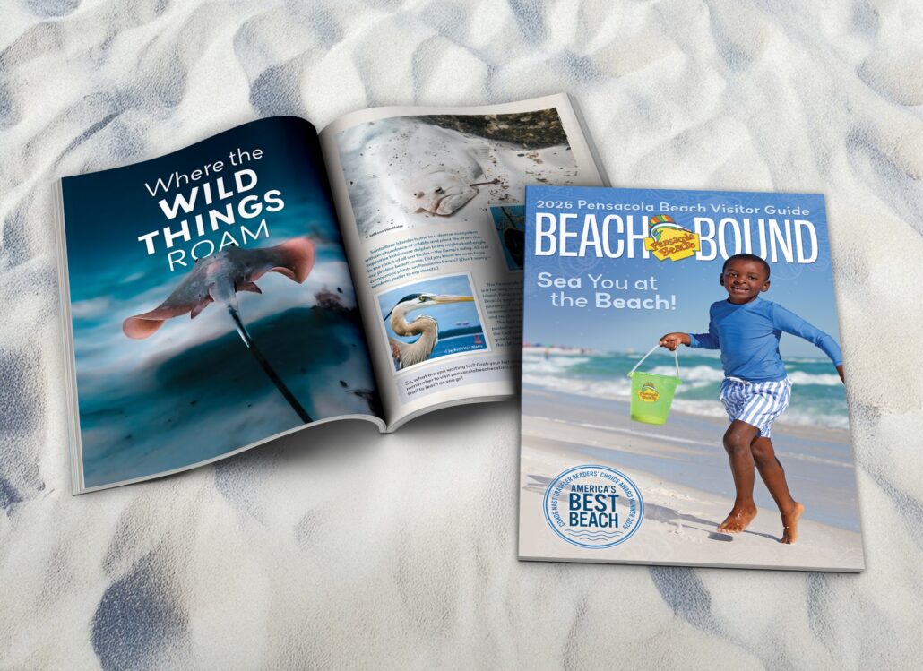 Mock up of the 2026 Pensacola Beach Guide.